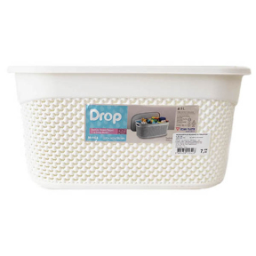 Корзина 9л с крышкой Drop Design Слоновая кость