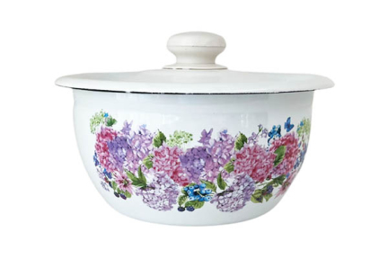 Салатник эмалированный 1.5л 2608/2 с крышкой Анабель