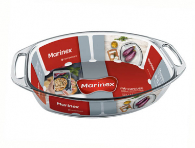 Деко скляне овальне 3.2л Marinex 6663 з ручками