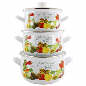 Набір емальваний 3 предмети Bon apр Овочеве асорті