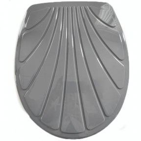 Сиденье унитаза пластмассовое Ракушка серое
