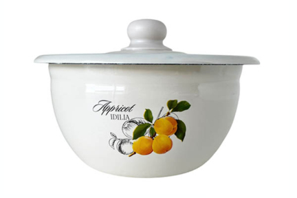 Салатник эмалированный 1.5л 2608/2 с крышкой Абрикос Идиллия