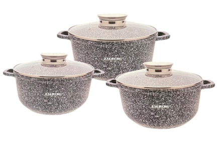 Набор кастрюль с антипригарным покрытием Мрамор 2.3л/3.2л/4.5л 3020/22/24-SN