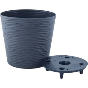 Горщик для квітів Ф`южн 20см низький граніт