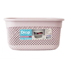 Корзина 6.6л с крышкой Drop Design пудра