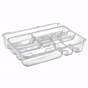 Лоток в стіл 6 секцій прозорий 14006