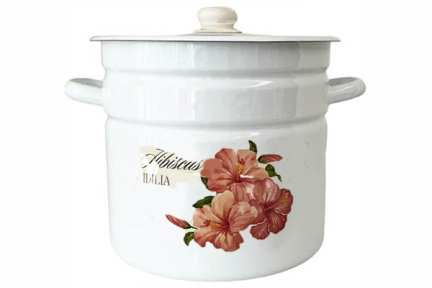 Кастрюля эмалированная 12л 1624/2 Гибискус Идиллия