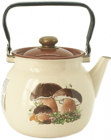 Чайник емальований 3.5л 27130/4 сферичний Білий гриб