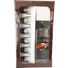 Набор для самогона графин 1л и 6 рюмок Закуска