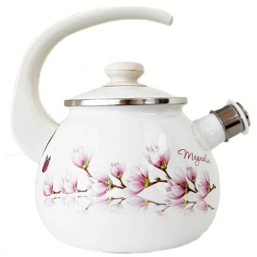 Чайник эмалированный 2.5л 2711/2 Магнолия свисток