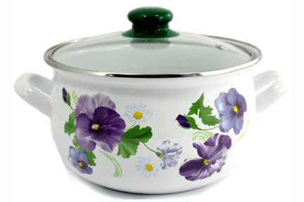 Каструля емальована 4л Фіалка