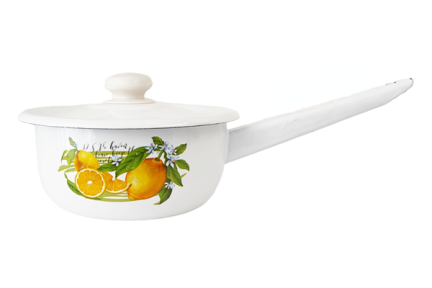 Ківш емальований 1.5л 2108/2 з кришкою Лимон