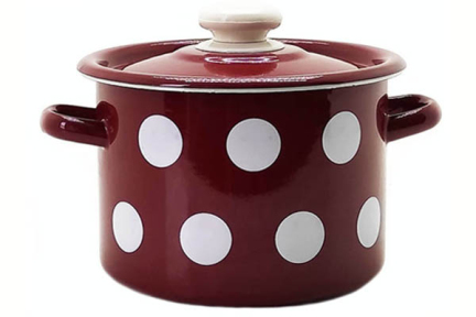 Каструля емальована 3л 1612/4 Білий горох бордо