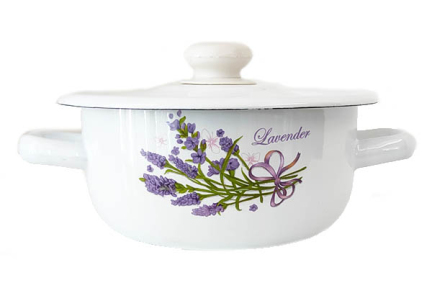 Кастрюля эмалированная 1.5л 1608/2 Букет лаванды