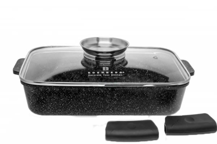 Жаровня с антипригарным покрытием 3.2л мрамор ЕВ-12124