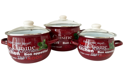 Набір емальований 6946 Базилік бордо Набір емальований 6946 Базилік бордо