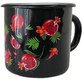 Кухоль емальований 1л 0107/4 Гранат чорна