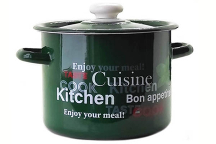 Кастрюля эмалированная 4.5л 1615/4 Изумрудный Базилик