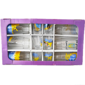 Набір стаканів високих 6 стаканів + 6 чарок Патріотична