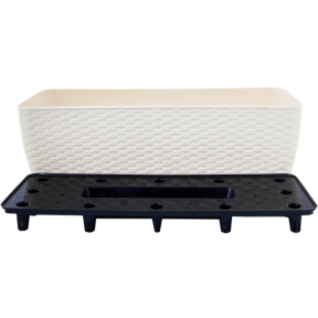 Горщик для квітів Ротанг 500х180мм балконний білий