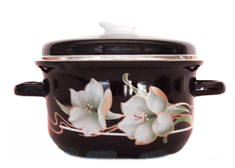 Каструля емальована 2л 1810/4 Чорна лілія