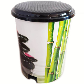 Відро пластмасове з педаллю 6л Бамбук Відро пластмасове з педаллю 6л Бамбук