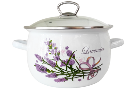 Кастрюля эмалированная 5л 61916 Букет лаванды