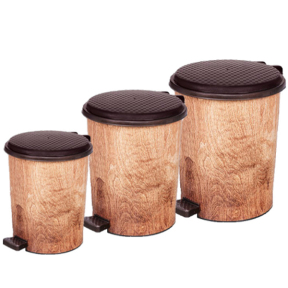 Відро пластмасове з педаллю 10л Дерево Відро пластмасове з педаллю 10л Дерево