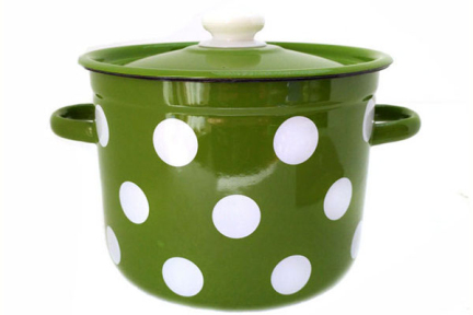 Каструля емальована 5.5л 1617/4 Білий горох зелений