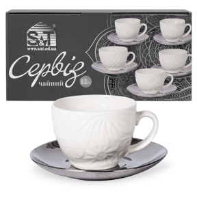 Сервіз чайний керамічний 12 предметів Silver Lorman 04-001-010