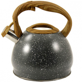 Чайник із нержавіючої сталі 3л зі свистком 16/3 коричнева ручка Zauberg