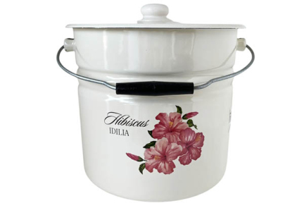 Ведро-кастрюля эмалированное 12л 1224/2 Гибискус Идиллия