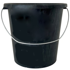 Ведро пластмассовое 10л с металлической ручкой чёрное 2 сорт