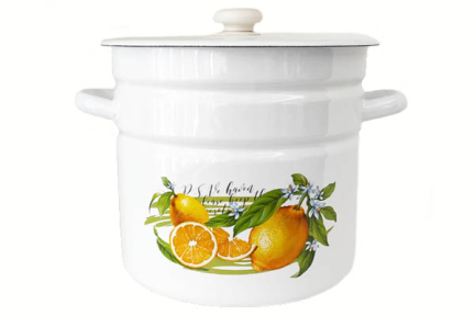 Кастрюля эмалированная 12л 1624/2 Лимон