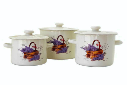 Набір емальований 262 Корзинка лаванди молочний