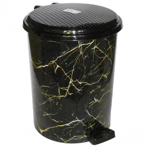 Ведро пластмассовое с педалью 16л Черный мрамор Ведро пластмассовое с педалью 16л Черный мрамор