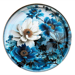 Блюдо емальоване 37см Блакитна півонія Блюдо емальоване 37см Блакитна півонія