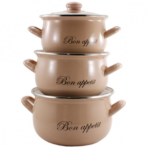 Набір емальваний 3 предмети Bon apр 2234Н рожевий