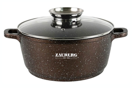 Казан с антипригарным покрытием 6.5л круглый 0328-СН шоколад