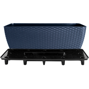 Горщик для квітів Ротанг 500х180мм балконний граніт