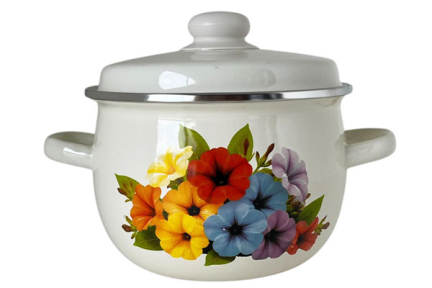 Кастрюля эмалированная 3.5л 1913/2 Петуния сферическая