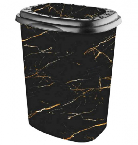 Кошик для білизни пластмасовий 45л Чорний мармур Кошик для білизни пластмасовий 45л Чорний мармур