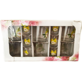 Набір склянок низьких 6 стаканів + 6 чарок Груша