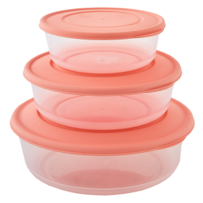 Контейнер пластмасовий набір 3 предмети круглий