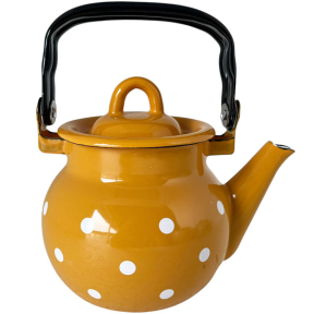 Чайник эмалированный 0.7л 27051/4 Полька горчичная