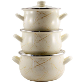 Набір емальований 3 предмети 701 Білий мармур