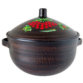 Супник 4л с ручками Калина красная глина