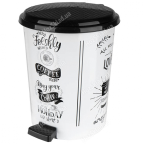 Відро з педаллю 16л Кава біла Відро з педаллю 16л Кава біла