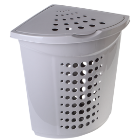 Корзина для белья пластмассовая 45л угловая какао