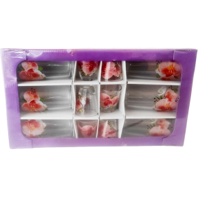 Набір стаканів високих 6 стаканів + 6 чарок Орхідея